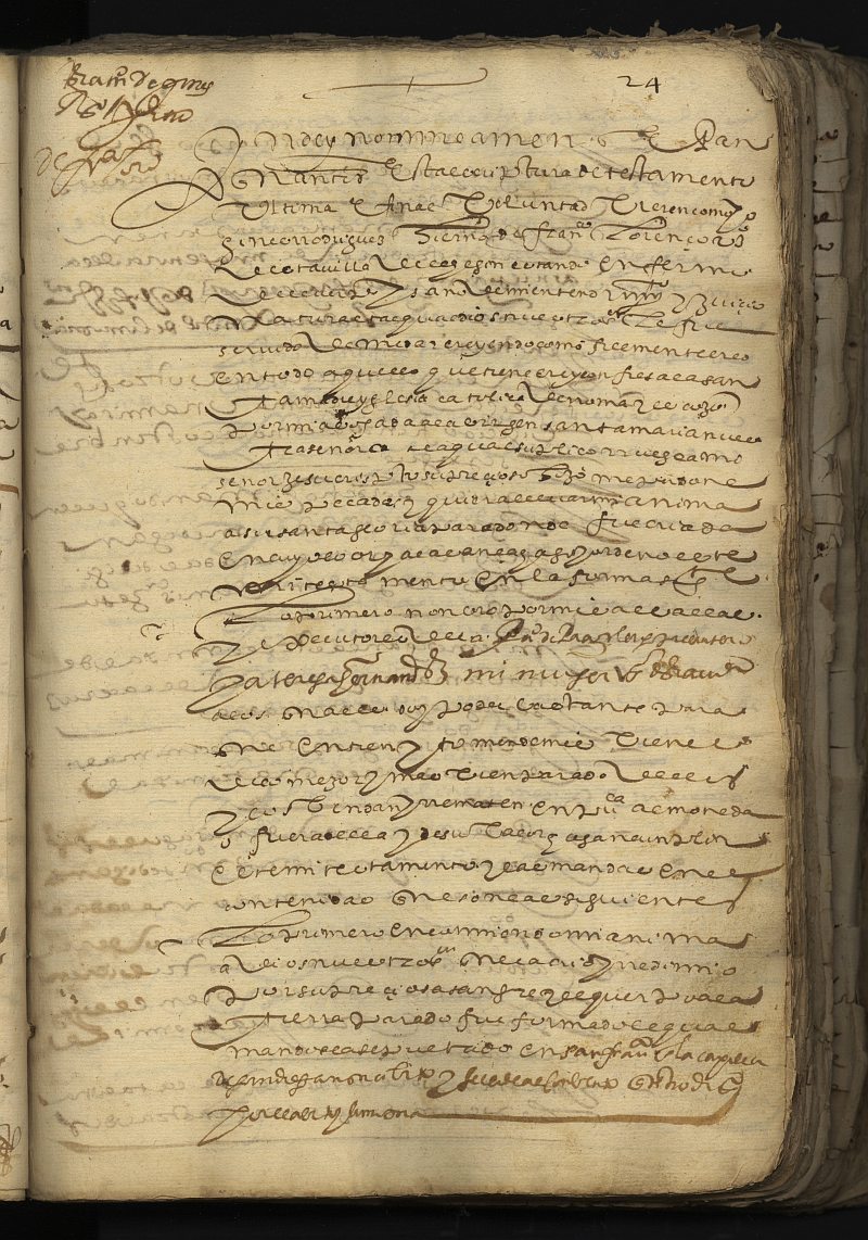 Testamento de Ginés Rodríguez, yerno de Francisco Lorenzo, vecino de Cehegín.